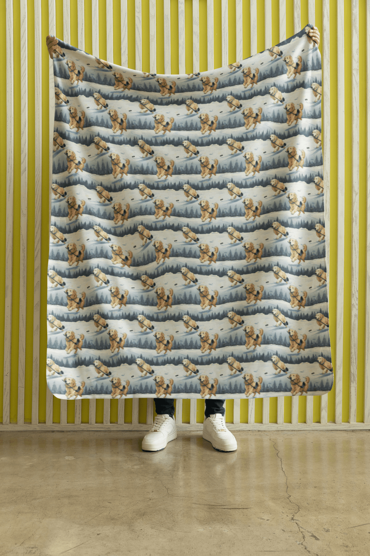 Game On, Goldens! Sherpa Blanket - London Penny Gift Wrap