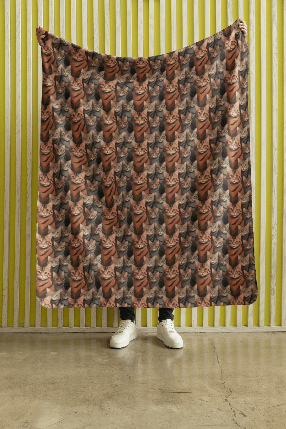 The Tabby Cat Parade Sherpa Blanket - London Penny Gift Wrap