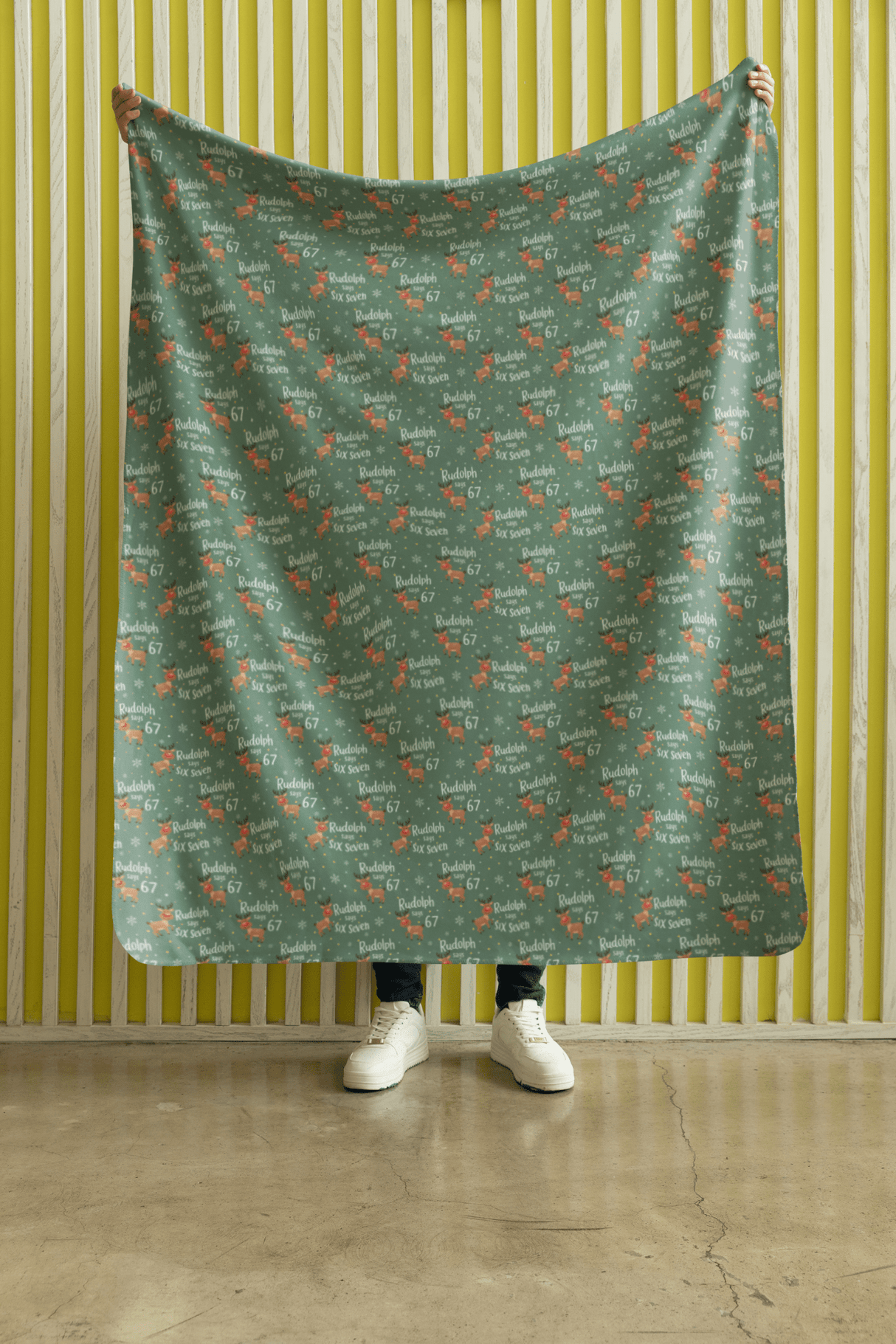 Rudolph Says 67 Sherpa Blanket - London Penny Gift Wrap