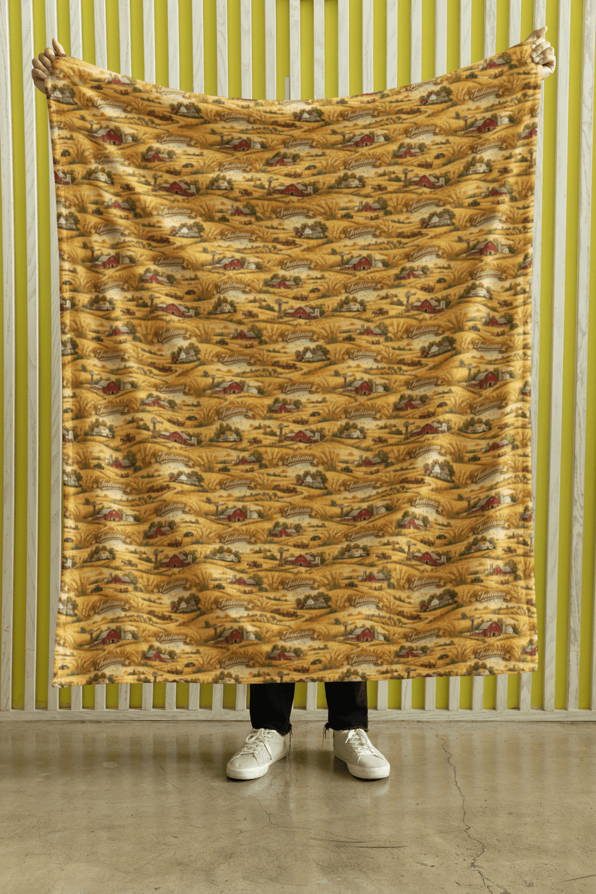 Indiana Heartland Fields Sherpa Blanket - London Penny Gift Wrap