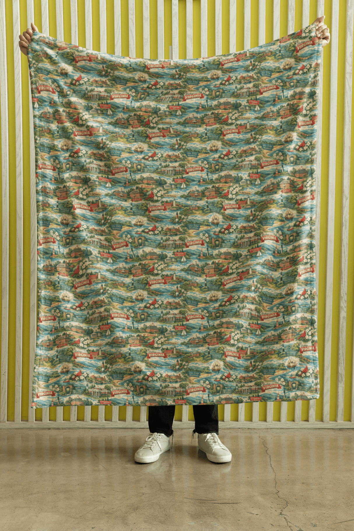 Virginia Postcard Memories Sherpa Blanket - London Penny Gift Wrap
