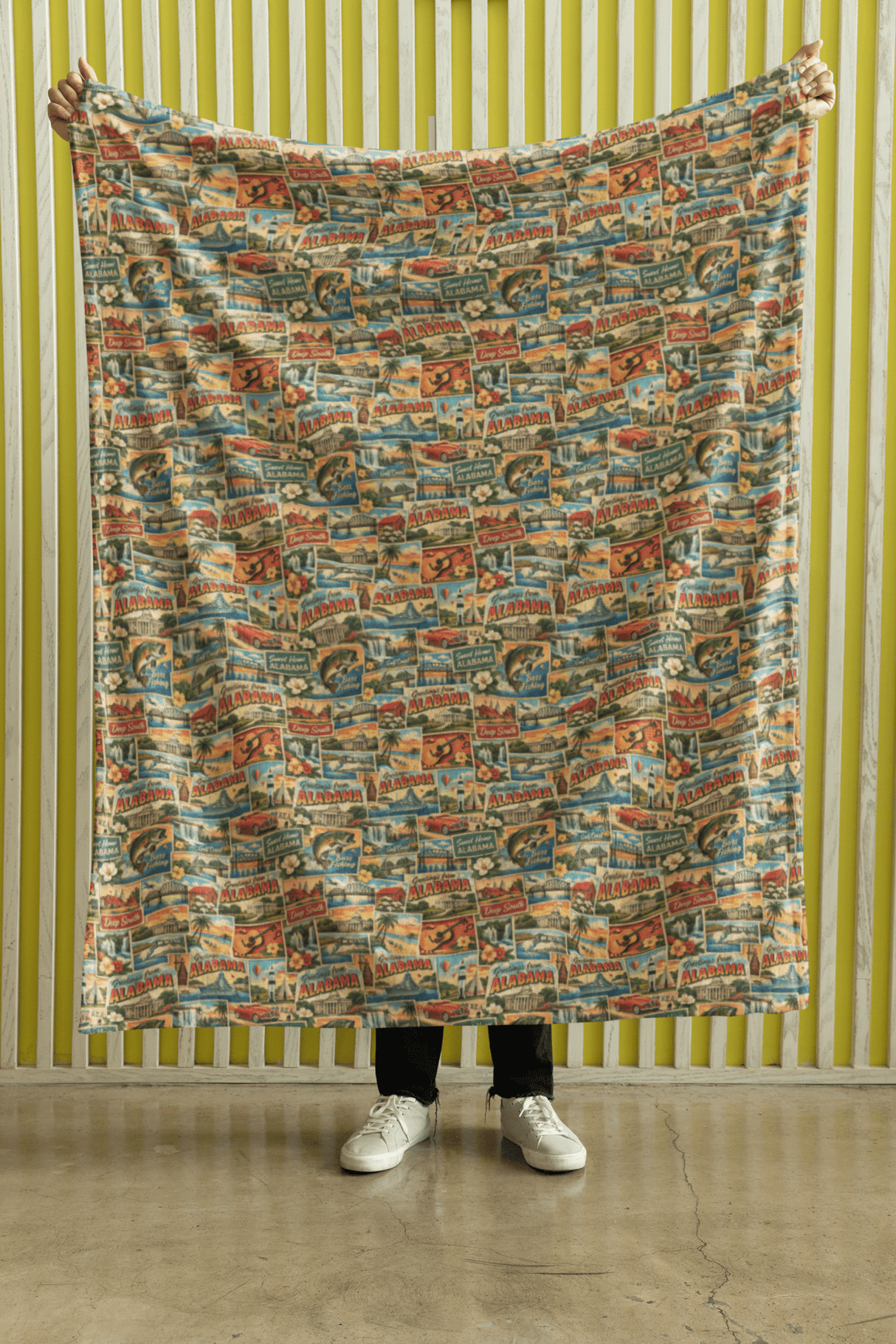 Alabama Postcard Memories Sherpa Blanket - London Penny Gift Wrap