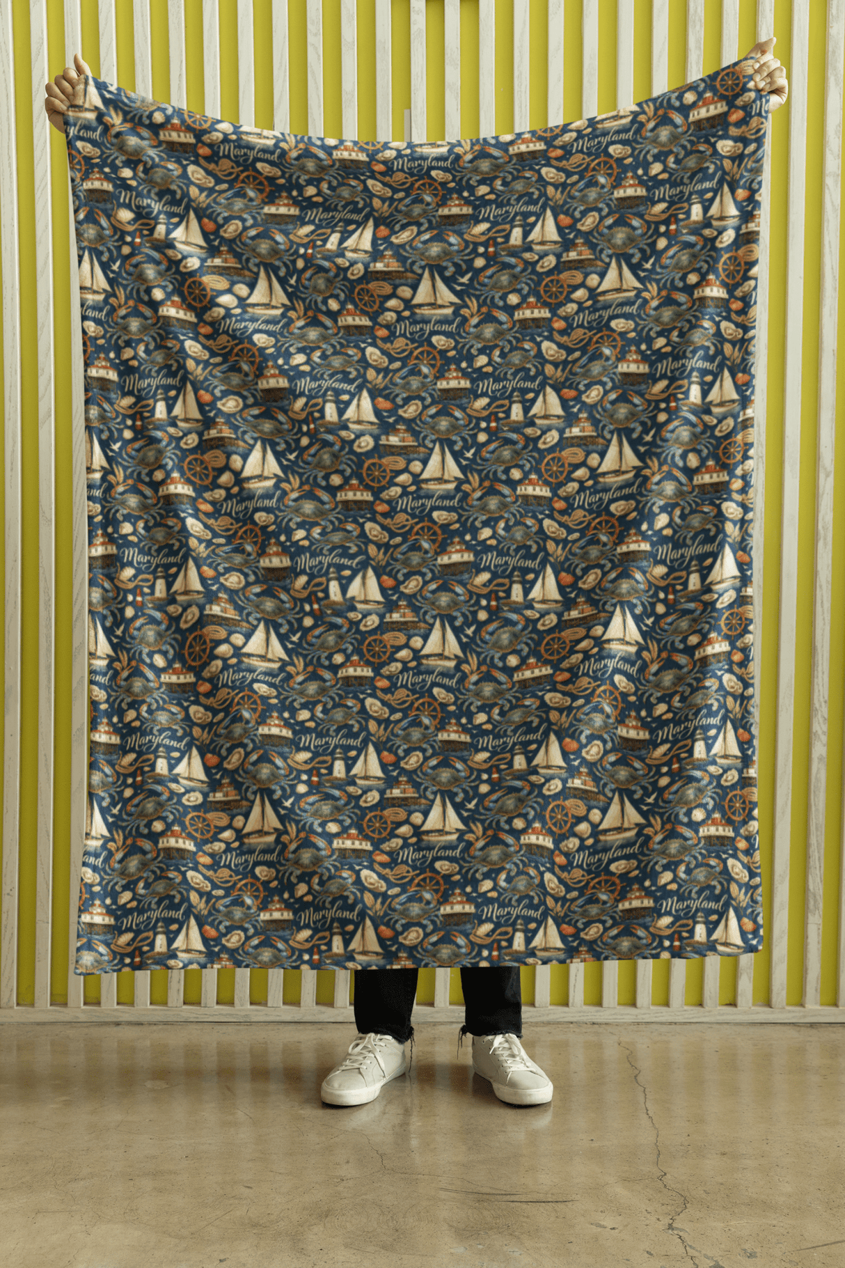 Maryland Chesapeake Classic Sherpa Blanket - London Penny Gift Wrap