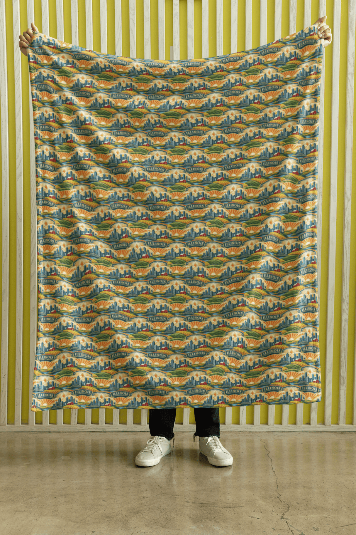 Illinois Prairie Modern Sherpa Blanket - London Penny Gift Wrap