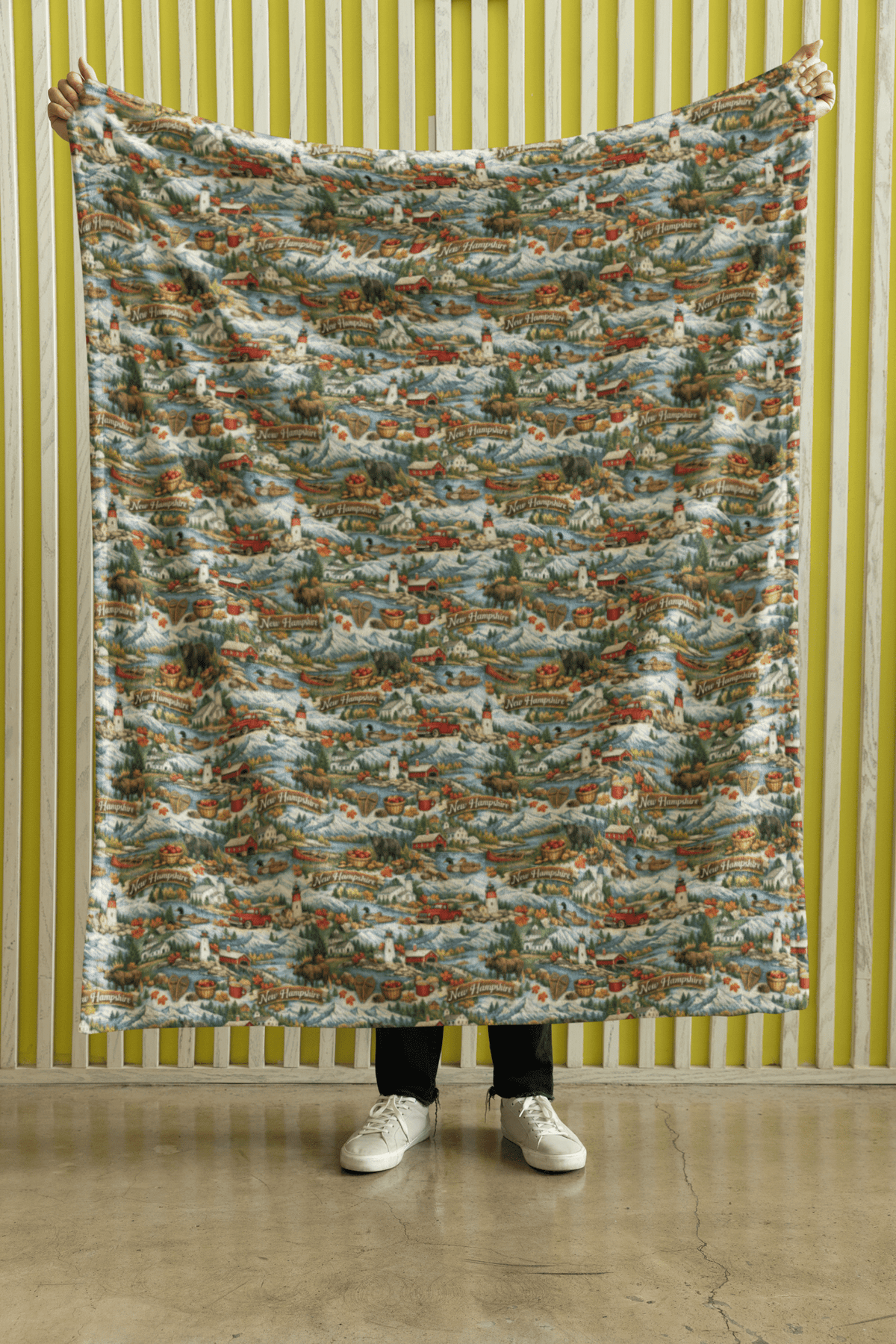 New Hampshire White Mountain Air Sherpa Blanket - London Penny Gift Wrap