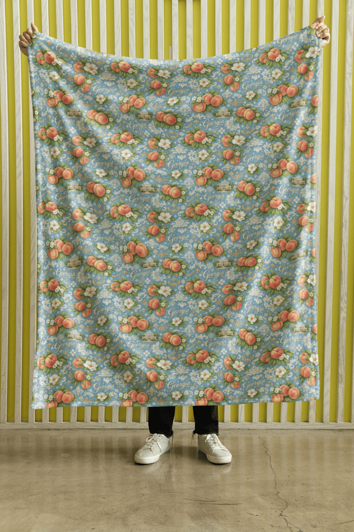 Georgia Peach State Classic Sherpa Blanket - London Penny Gift Wrap