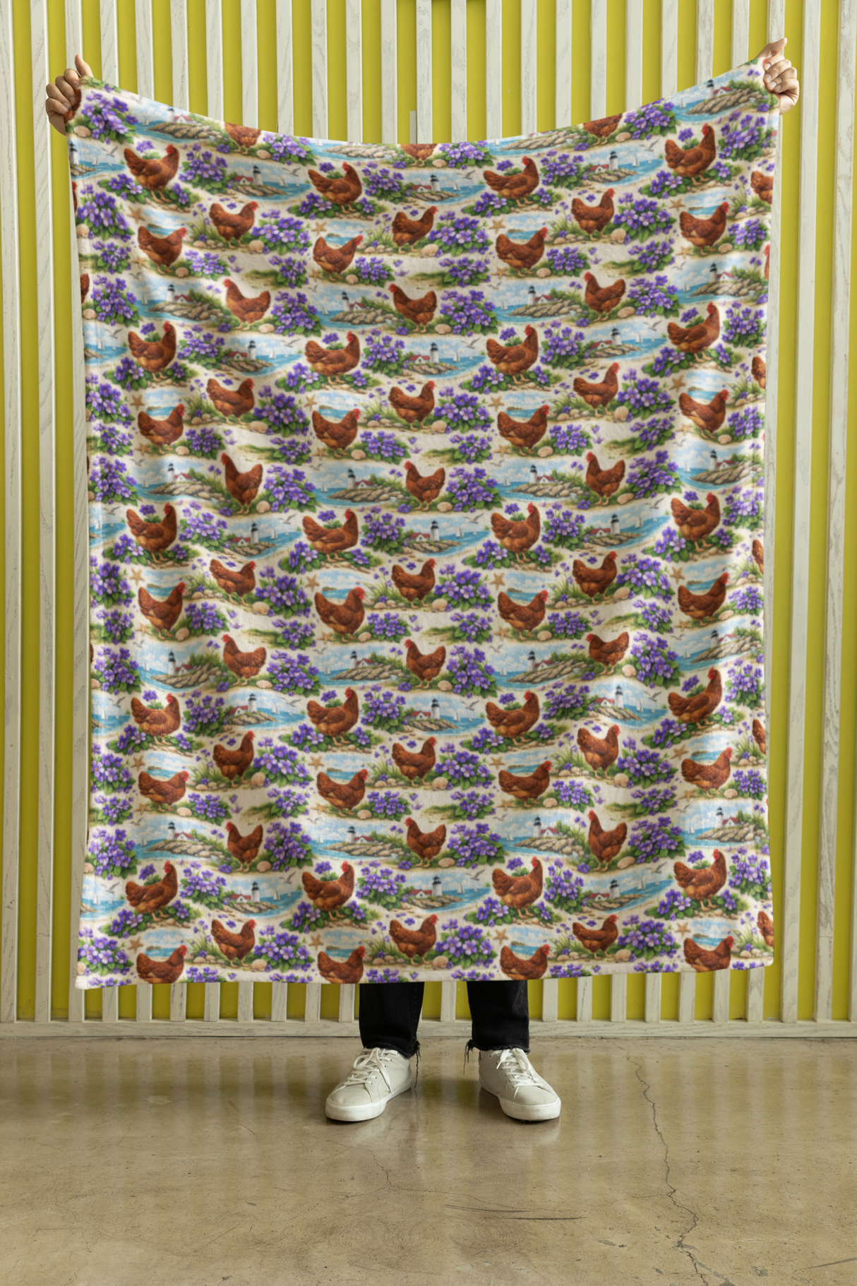 Rhode Island Flora & Fauna Sherpa Blanket - London Penny Gift Wrap