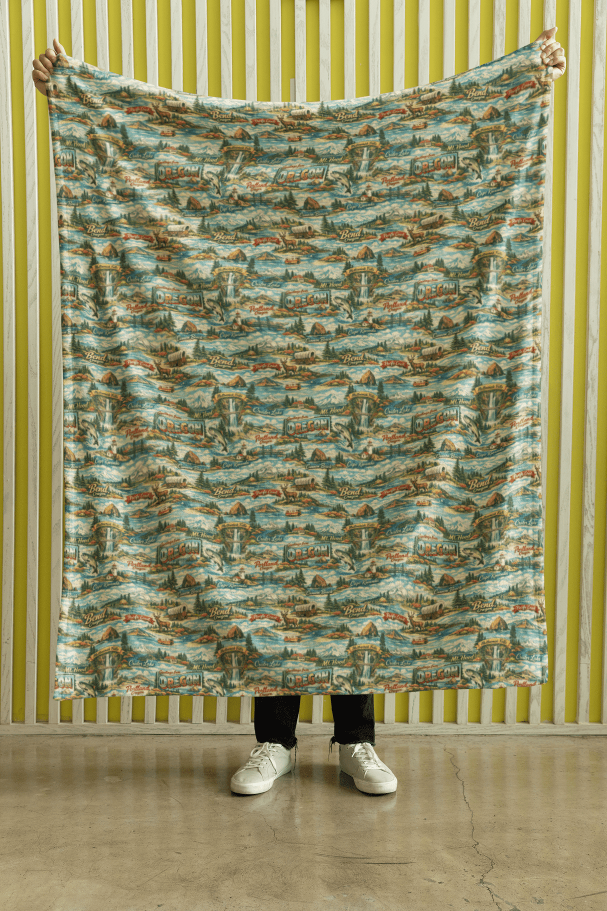 Oregon Postcard Memories Sherpa Blanket - London Penny Gift Wrap