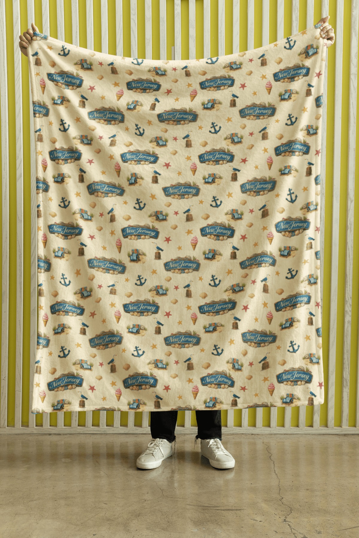 New Jersey Shore Classic Sherpa Blanket - London Penny Gift Wrap
