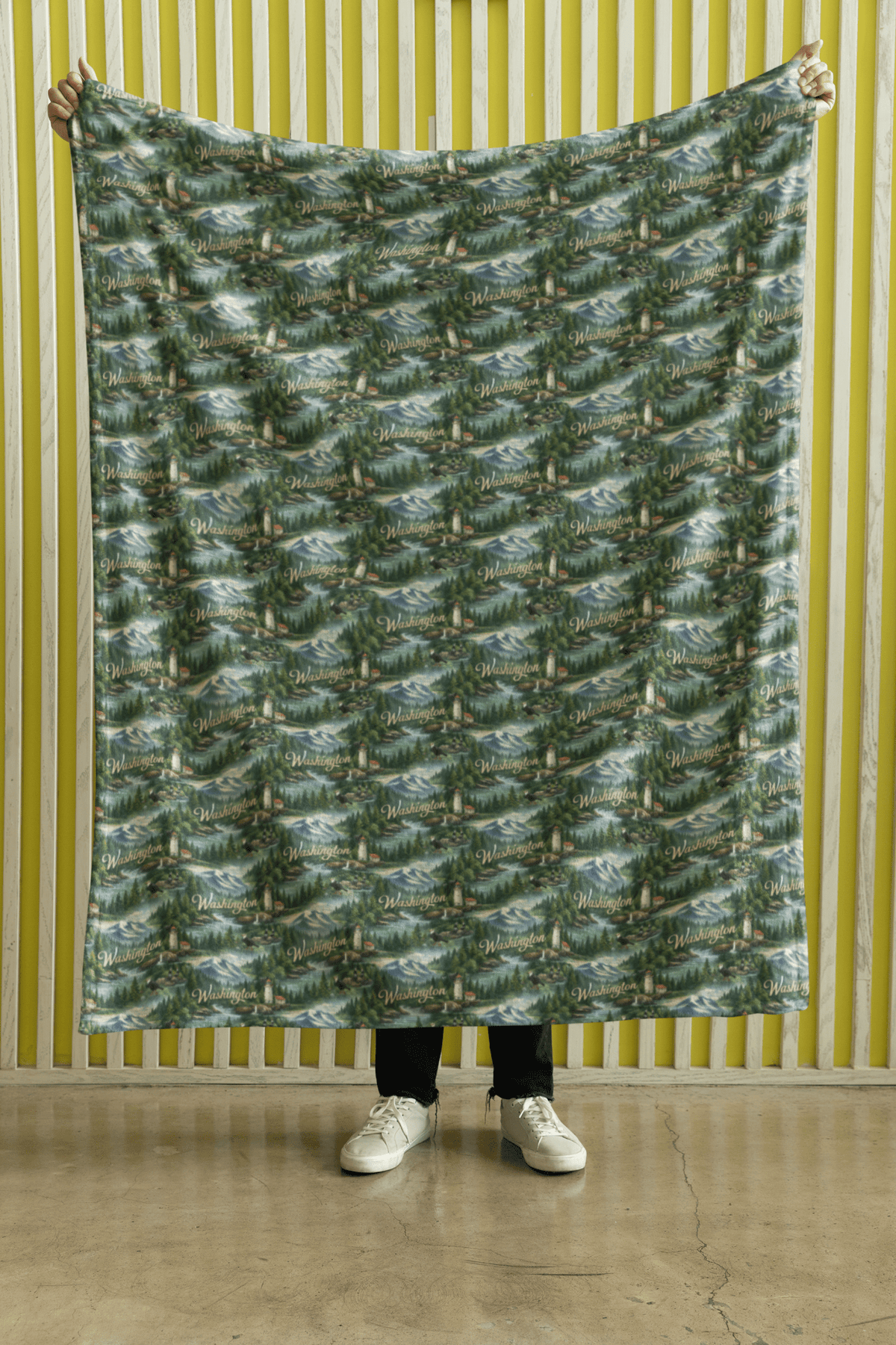 Washington Evergreen Coast Sherpa Blanket - London Penny Gift Wrap