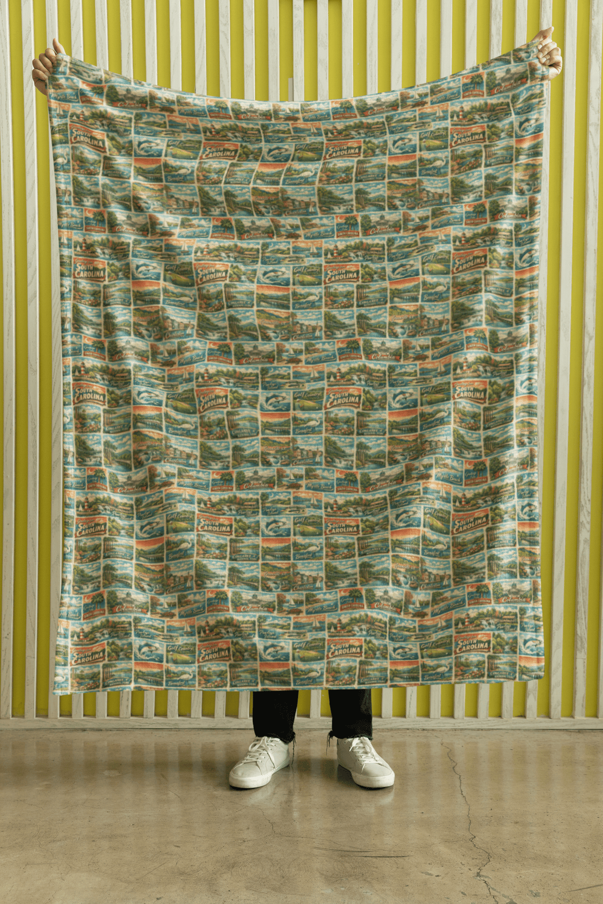South Carolina Postcard Memories Sherpa Blanket - London Penny Gift Wrap