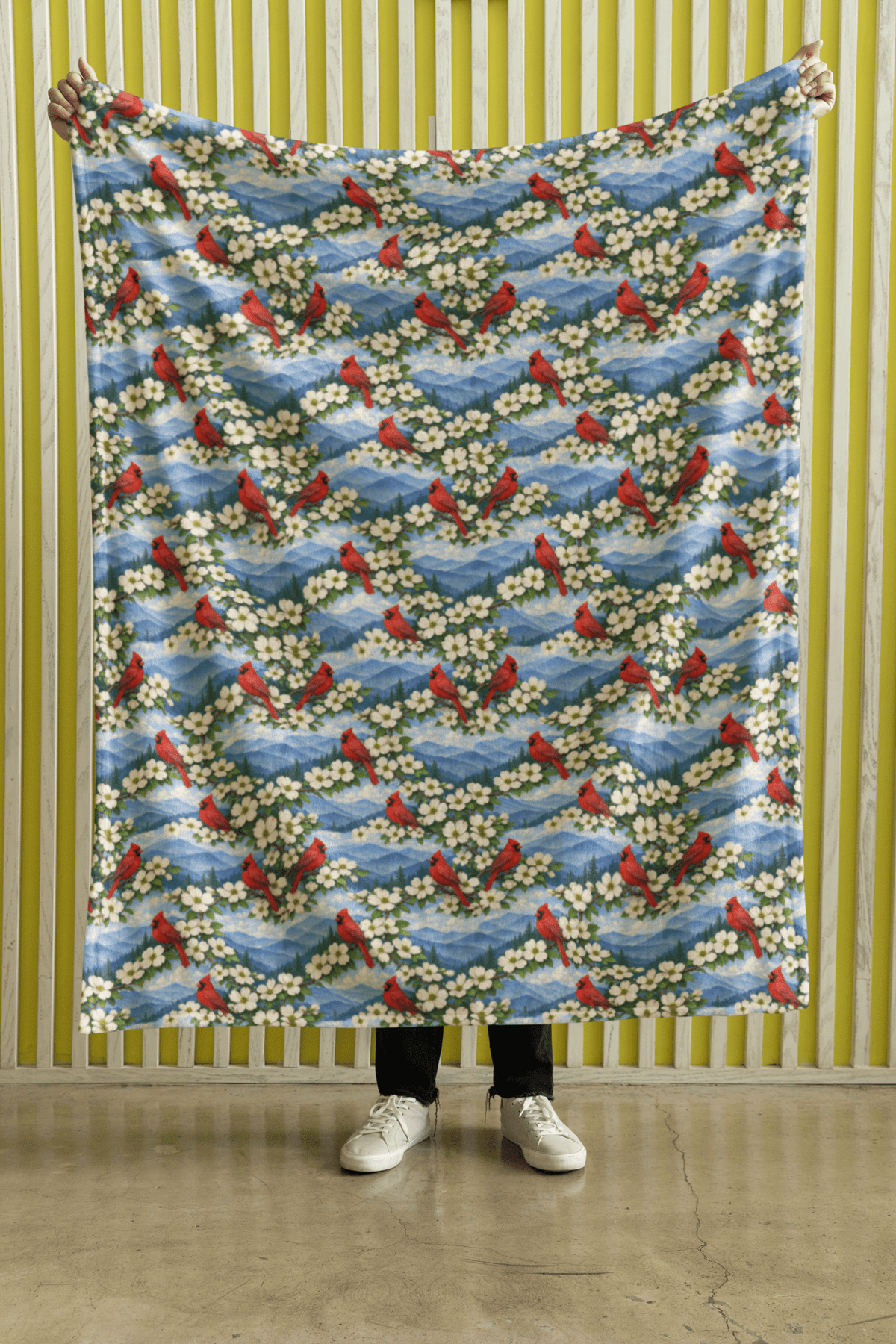 North Carolina Flora & Fauna Sherpa Blanket - London Penny Gift Wrap