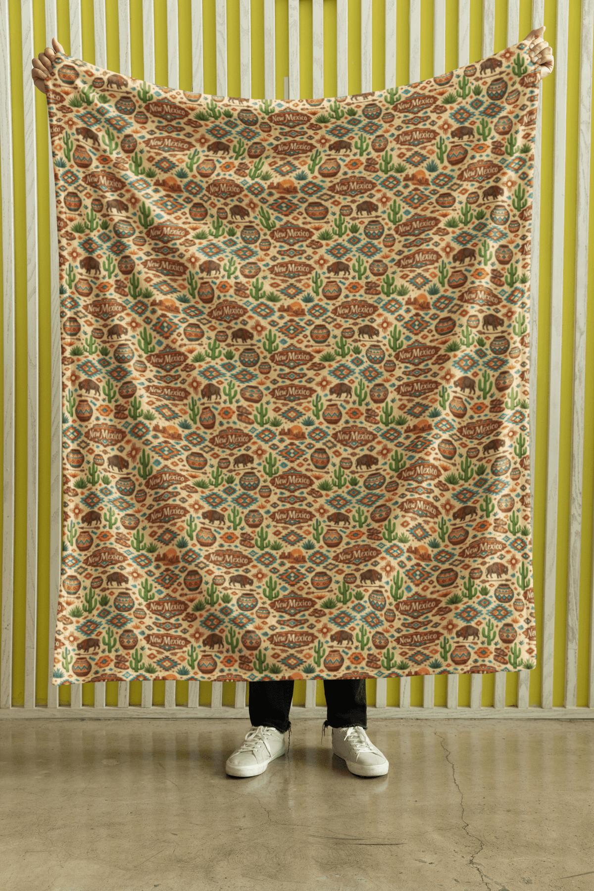New Mexico Santa Fe Earth Sherpa Blanket - London Penny Gift Wrap