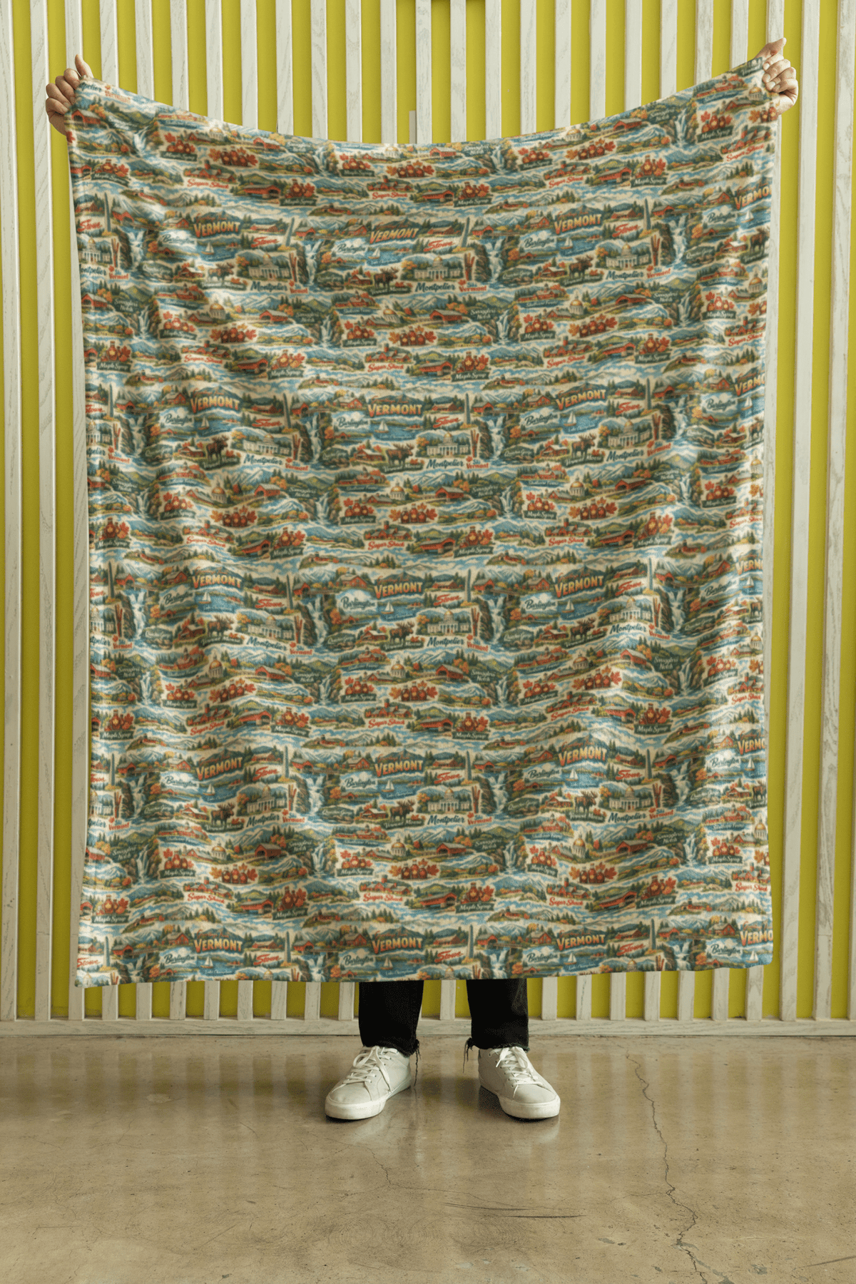 Vermont Postcard Memories Sherpa Blanket - London Penny Gift Wrap