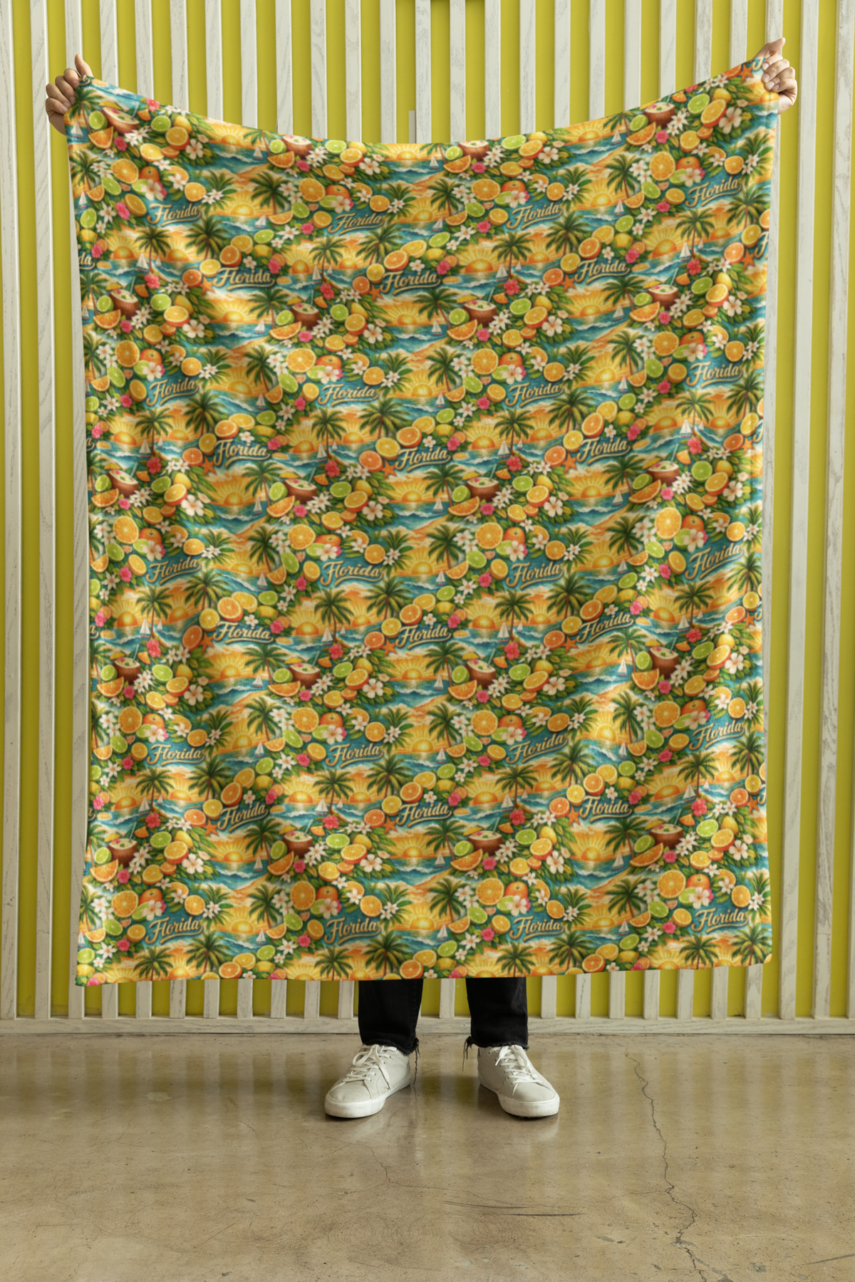 Florida Tropical Bloom Sherpa Blanket - London Penny Gift Wrap