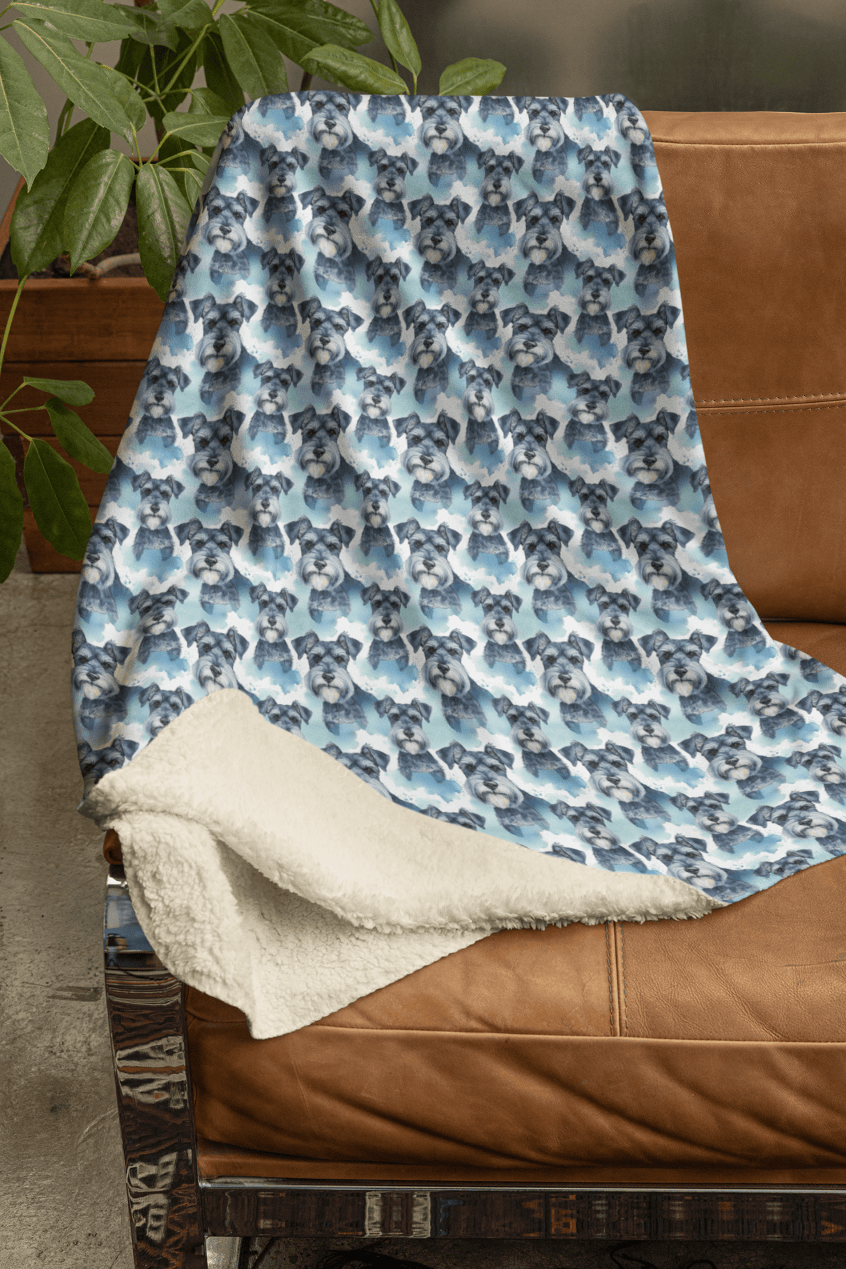 Schnauzer Chic Sherpa Blanket - London Penny Gift Wrap