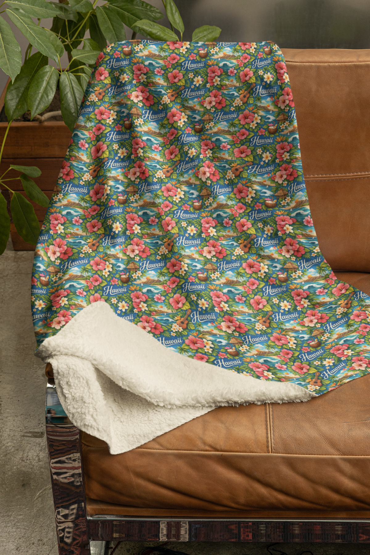 Hawaii Island Aloha Sherpa Blanket - London Penny Gift Wrap