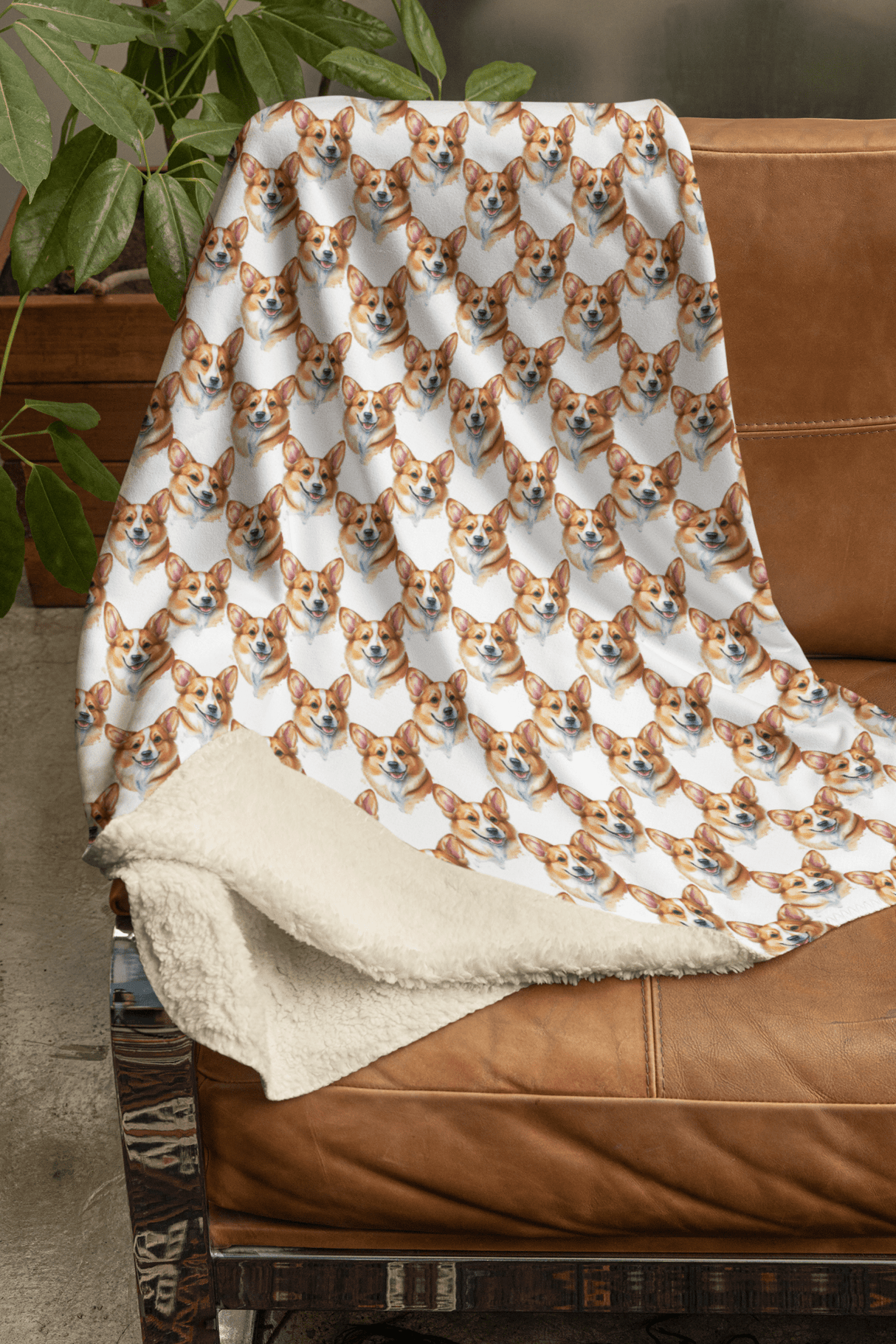 Corgi Wiggle Wrap Sherpa Blanket - London Penny Gift Wrap