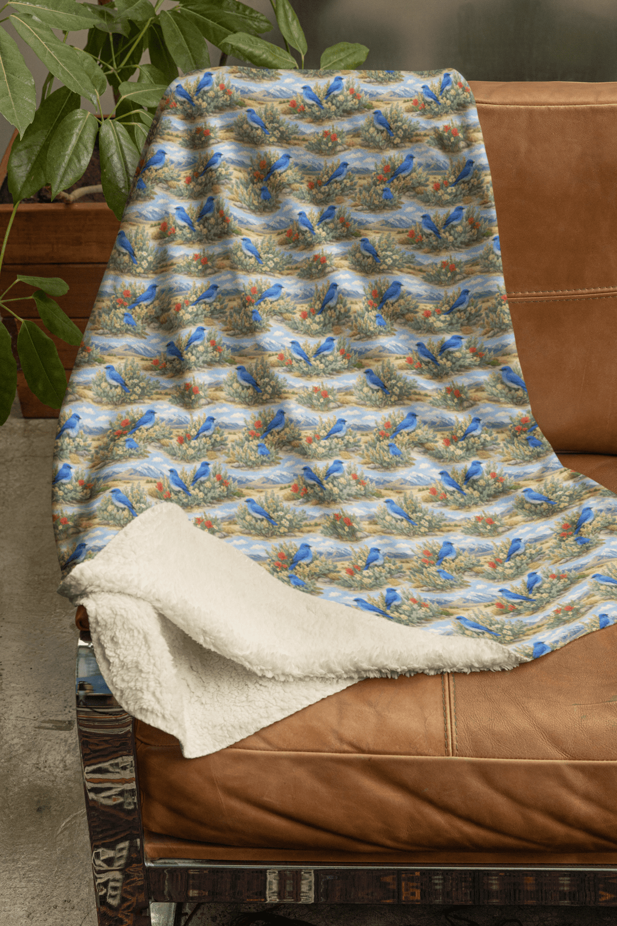 Nevada Flora & Fauna Sherpa Blanket - London Penny Gift Wrap