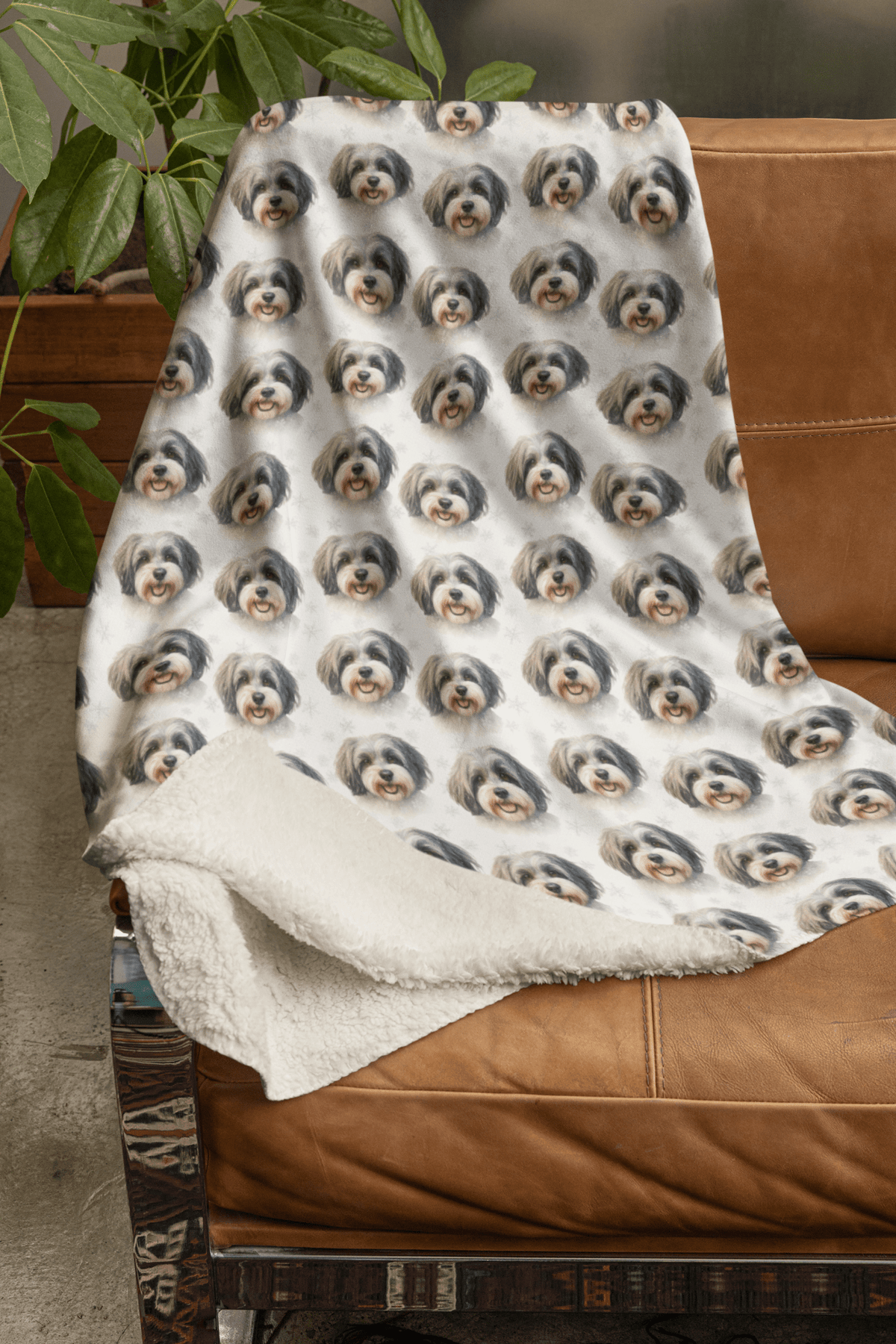 Tinsel Curls and Cozy Whirls Sherpa Blanket - London Penny Gift Wrap