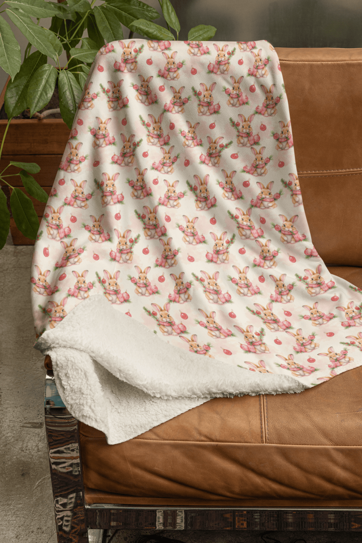 Winter Bunny Bliss Sherpa Blanket - London Penny Gift Wrap