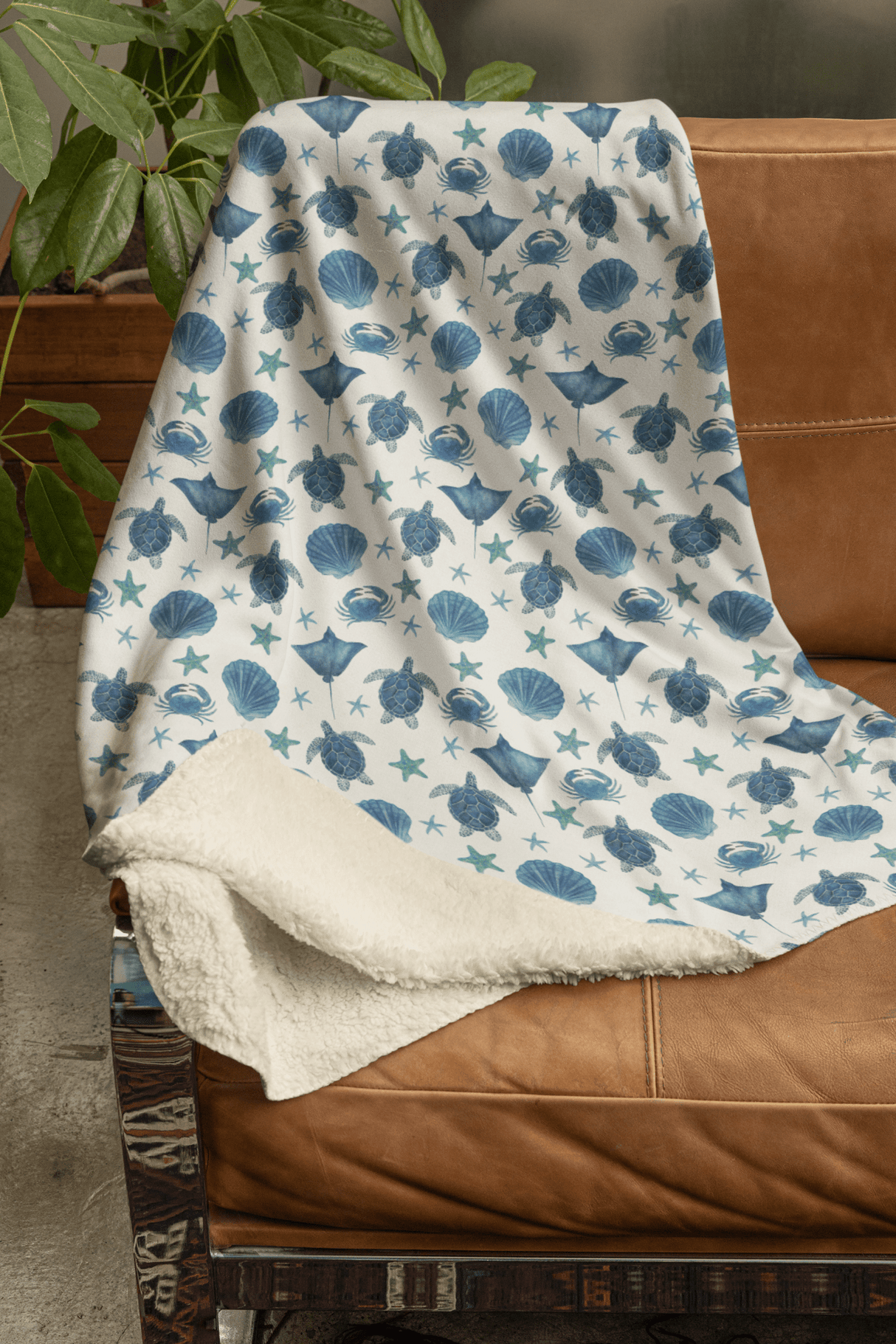 Sea Creature Symphony Sherpa Blanket - London Penny Gift Wrap