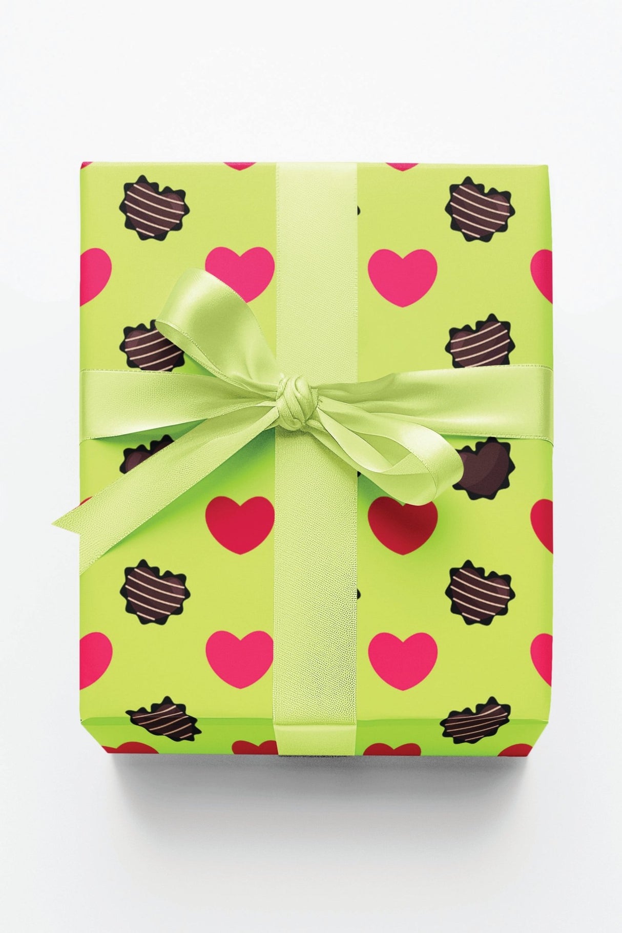 Hearts Choco Lime - London Penny Gift Wrap
