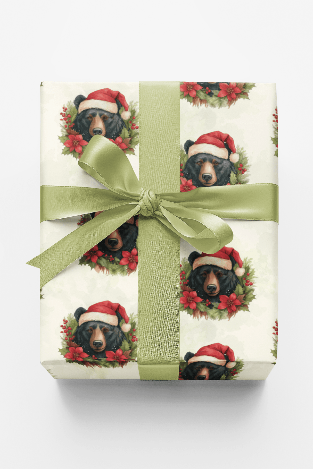 Festive Bear Wreaths - London Penny Gift Wrap