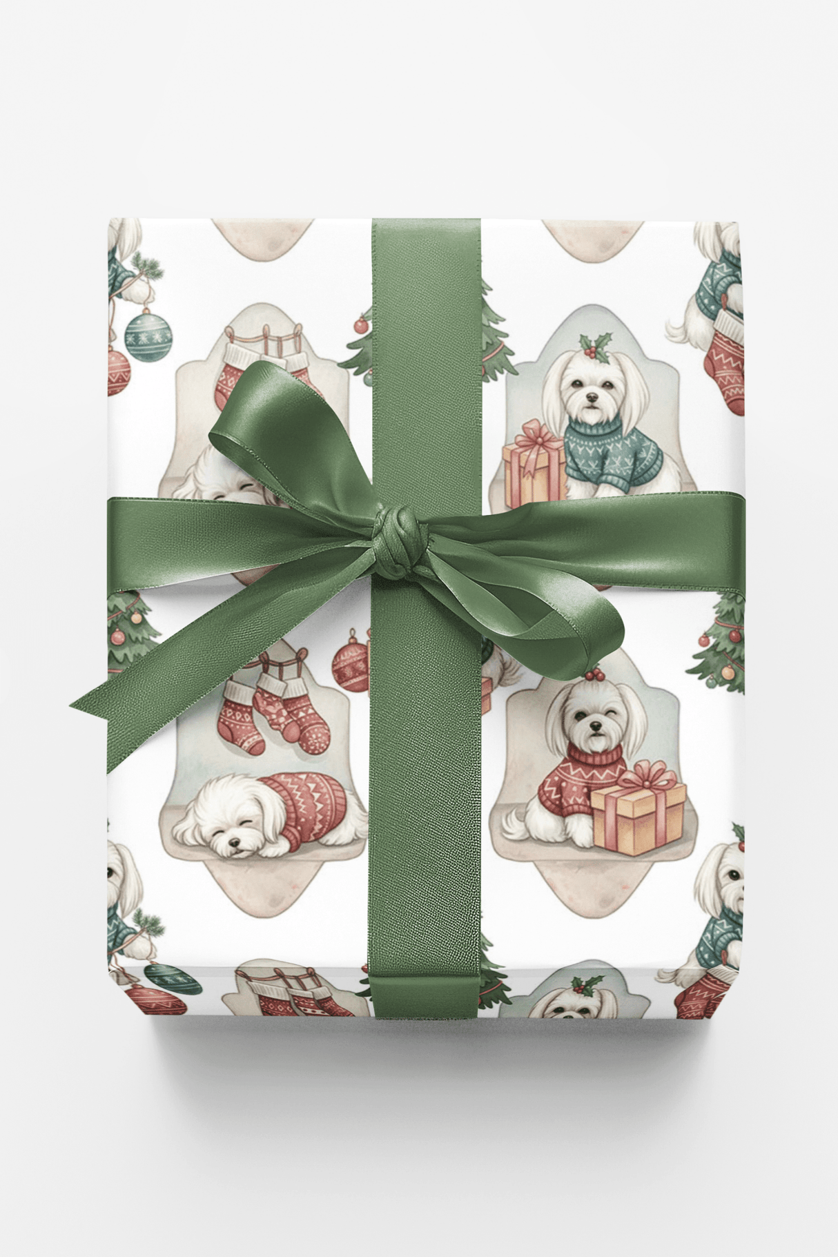 Maltese Holiday Sweaters - London Penny Gift Wrap