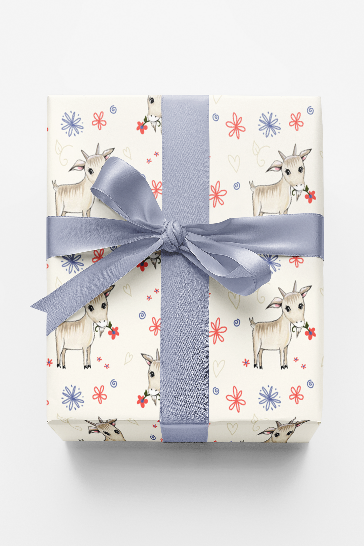 Billy Goat Blue Wrapping Paper | Michelle Gilsey | Artist Corner