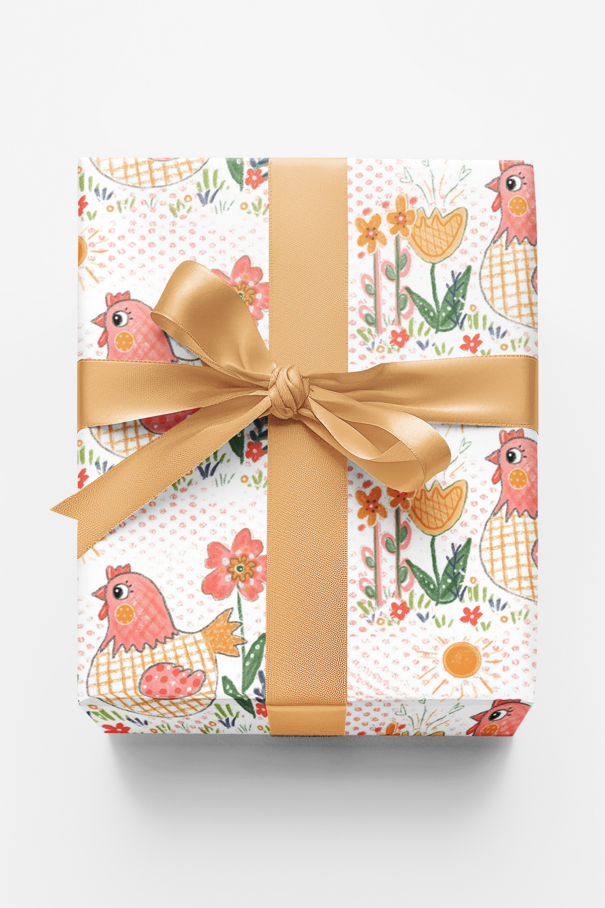 Floral Chicken Wrapping Paper | Michelle Gilsey | Artist Corner