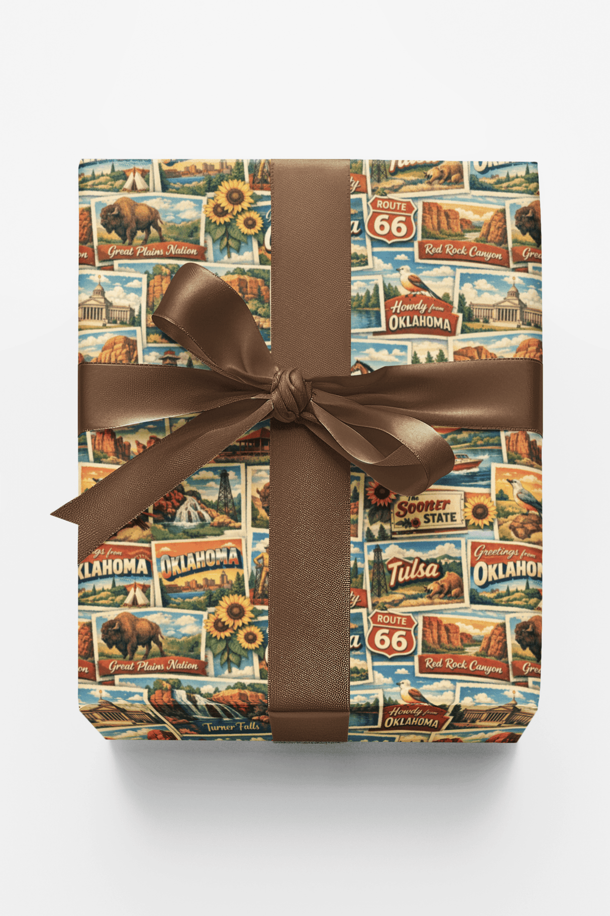 Oklahoma Postcard Memories - London Penny Gift Wrap