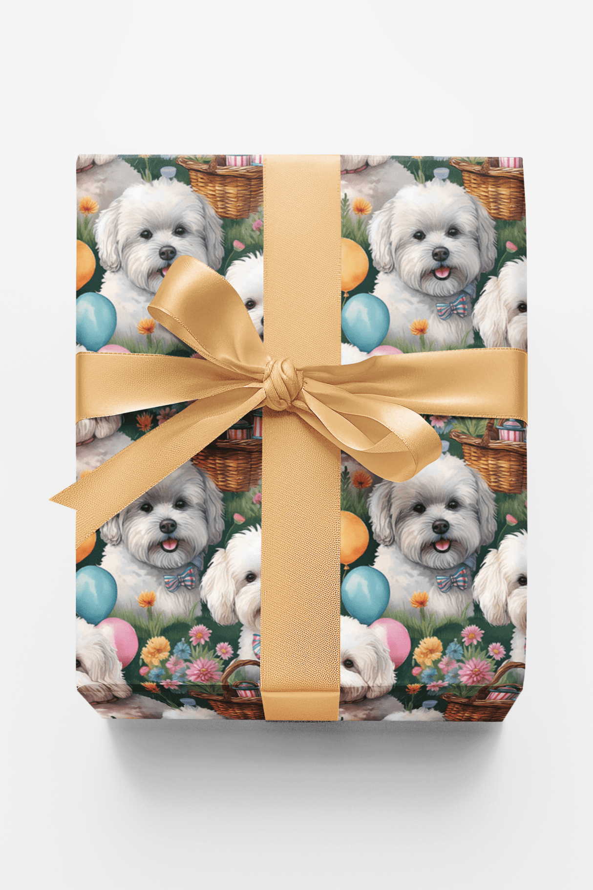 Bichon Frise Garden Party - London Penny Gift Wrap