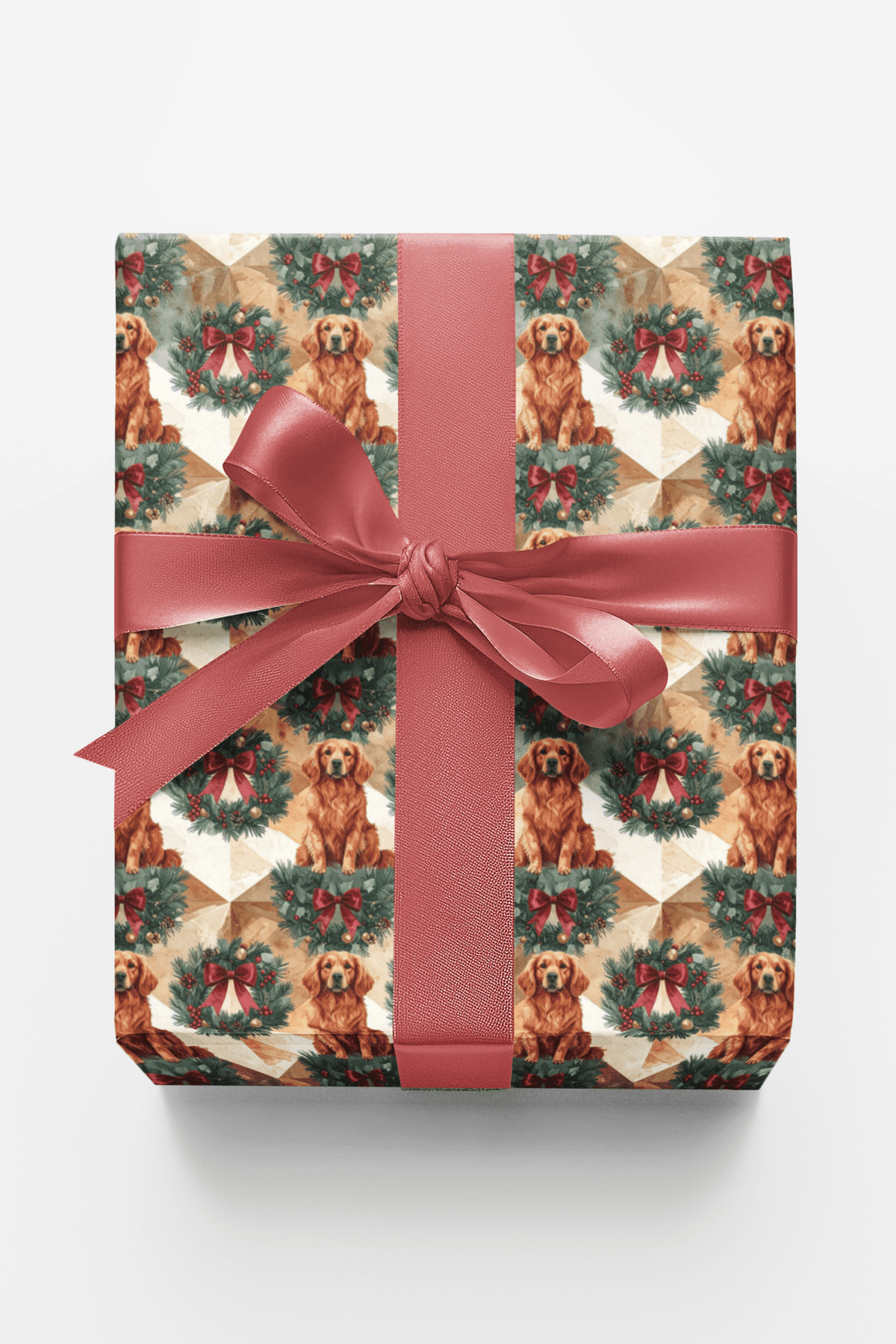 Victorian Christmas Golden Retrievers Wrapping Paper - London Penny Gift Wrap
