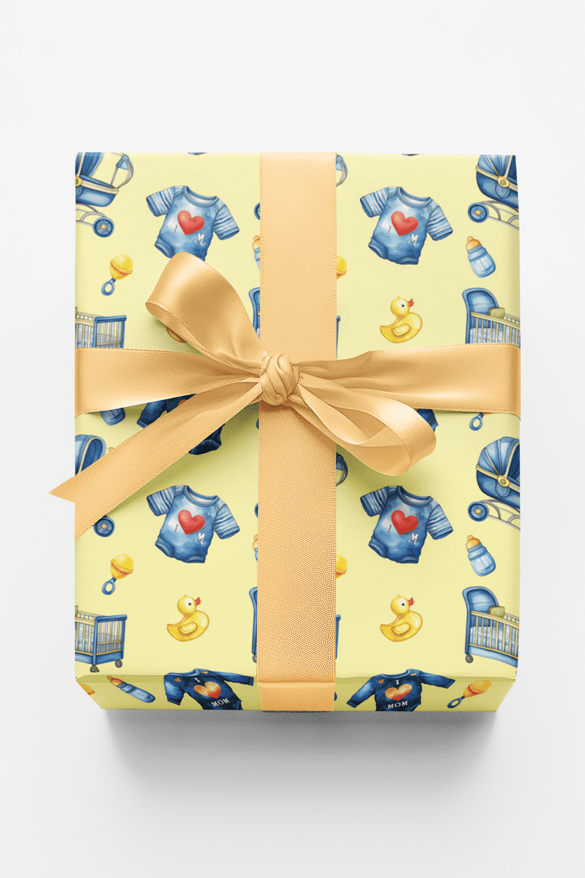 I Love Mom - Yellow - London Penny Gift Wrap
