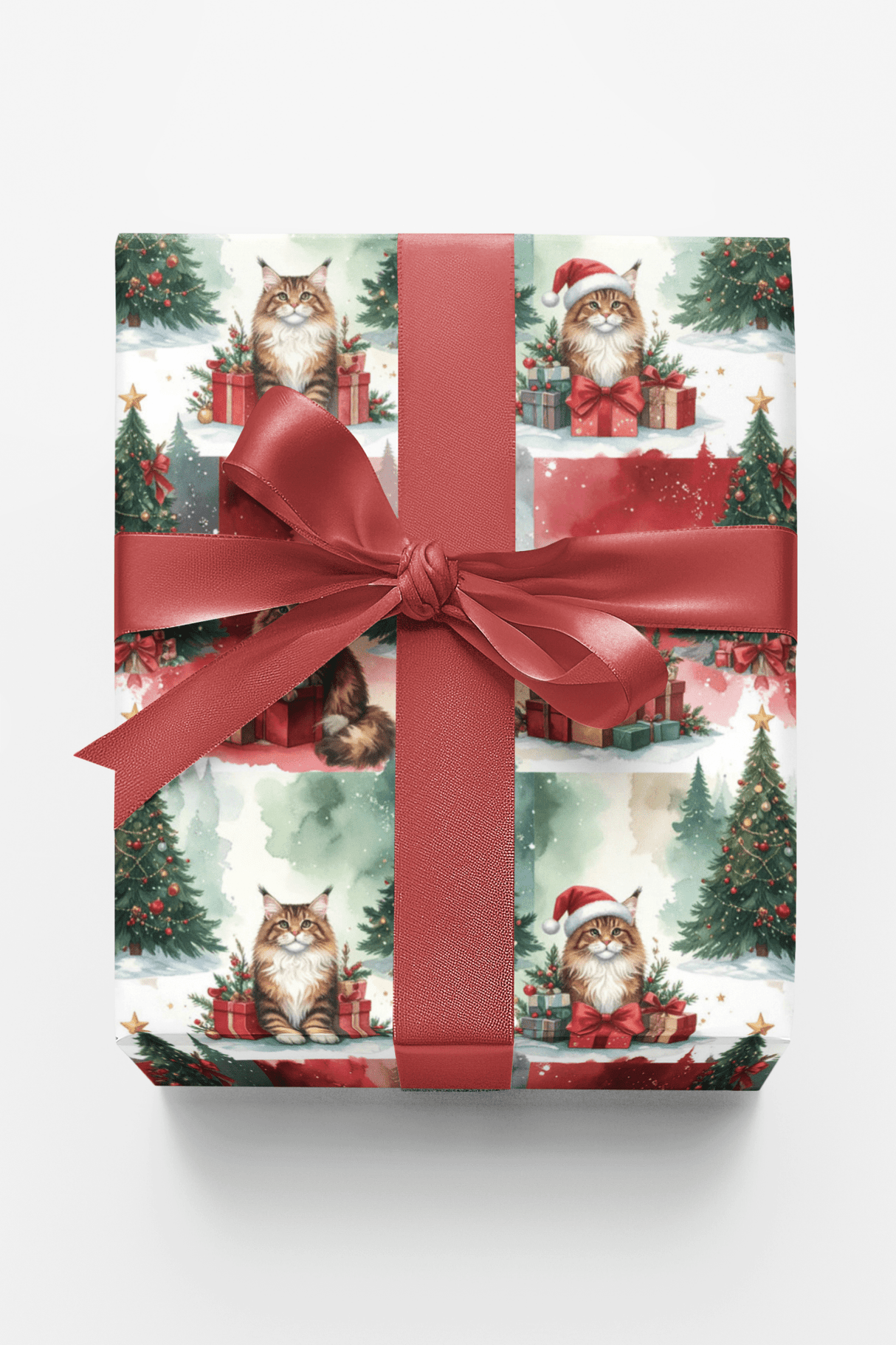 Christmas Maine Coon Celebration Wrapping Paper - London Penny Gift Wrap