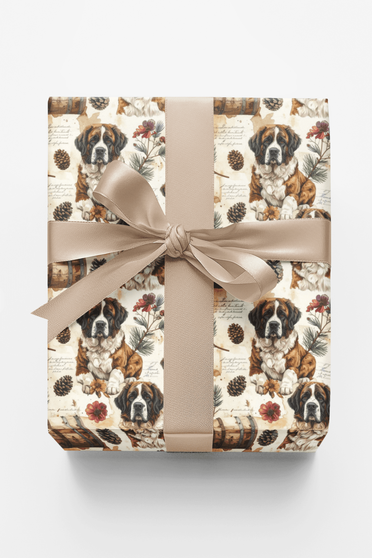Vintage Alpine Archives (St. Bernard) Wrapping Paper - London Penny Gift Wrap