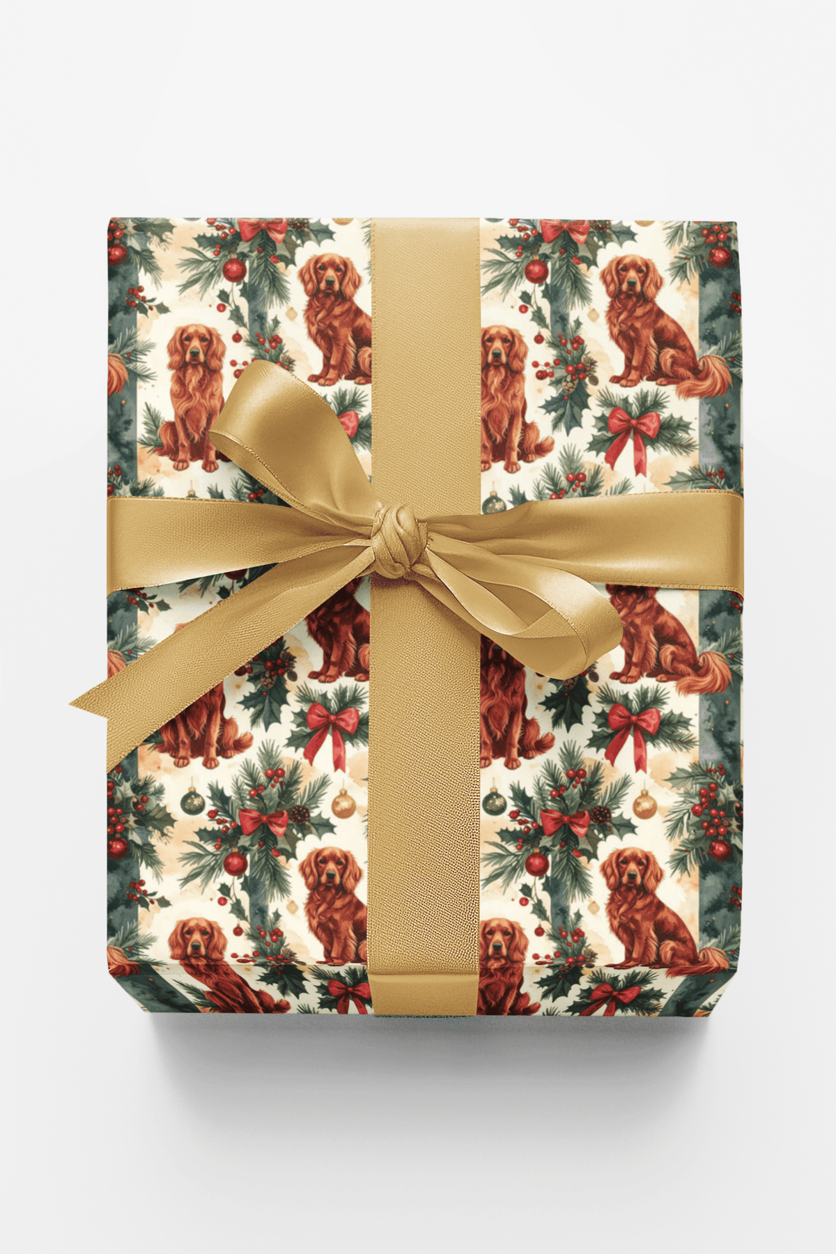 Classic Christmas Golden Retriever Wrapping Paper - London Penny Gift Wrap