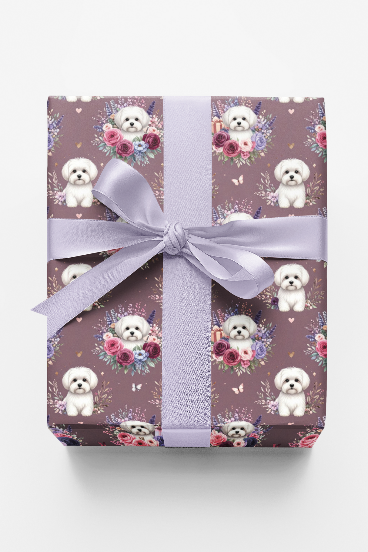 Floral Maltese Mother’s Day Wrapping Paper