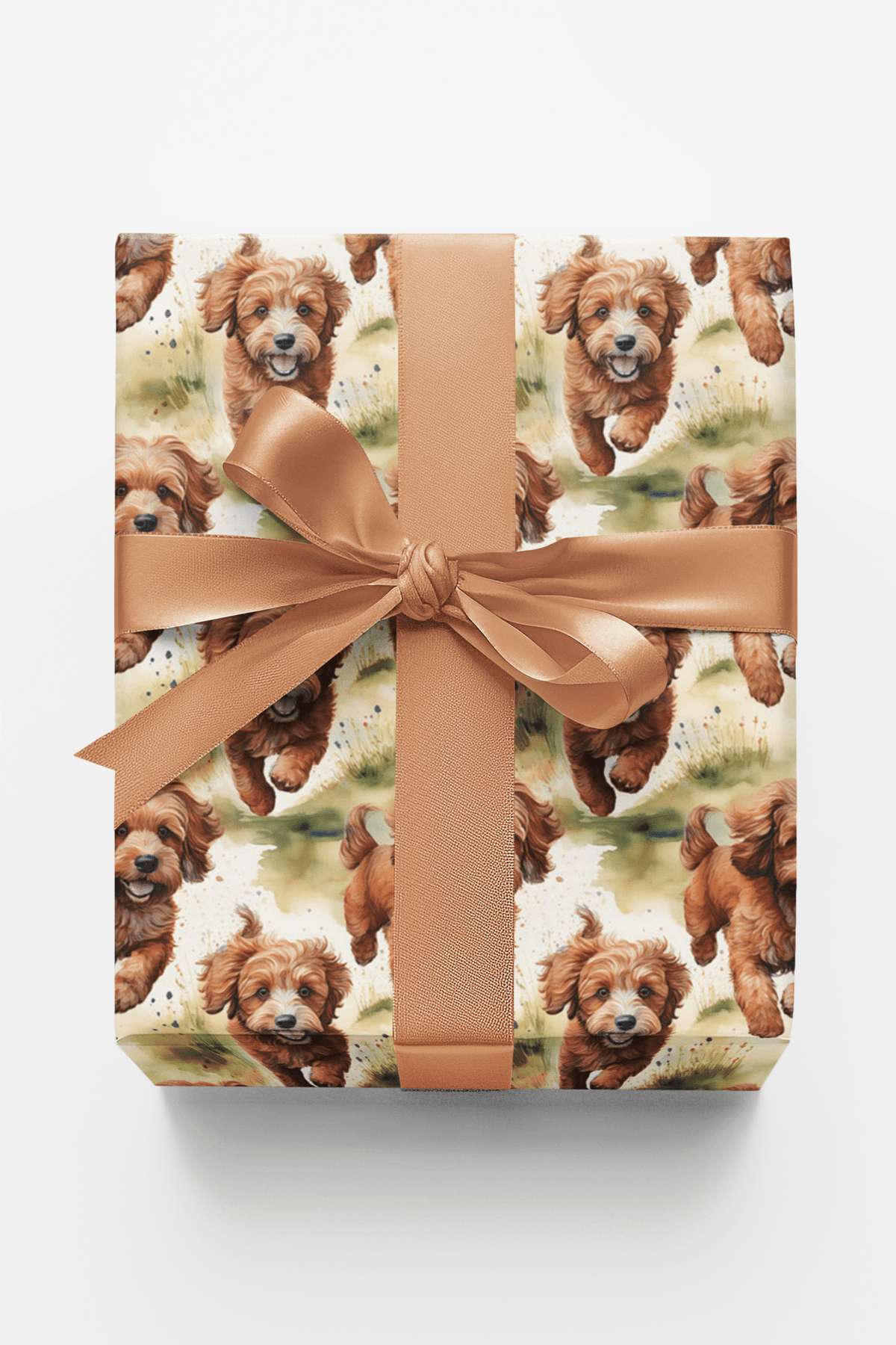 Sunlit Cavapoo Fields - London Penny Gift Wrap