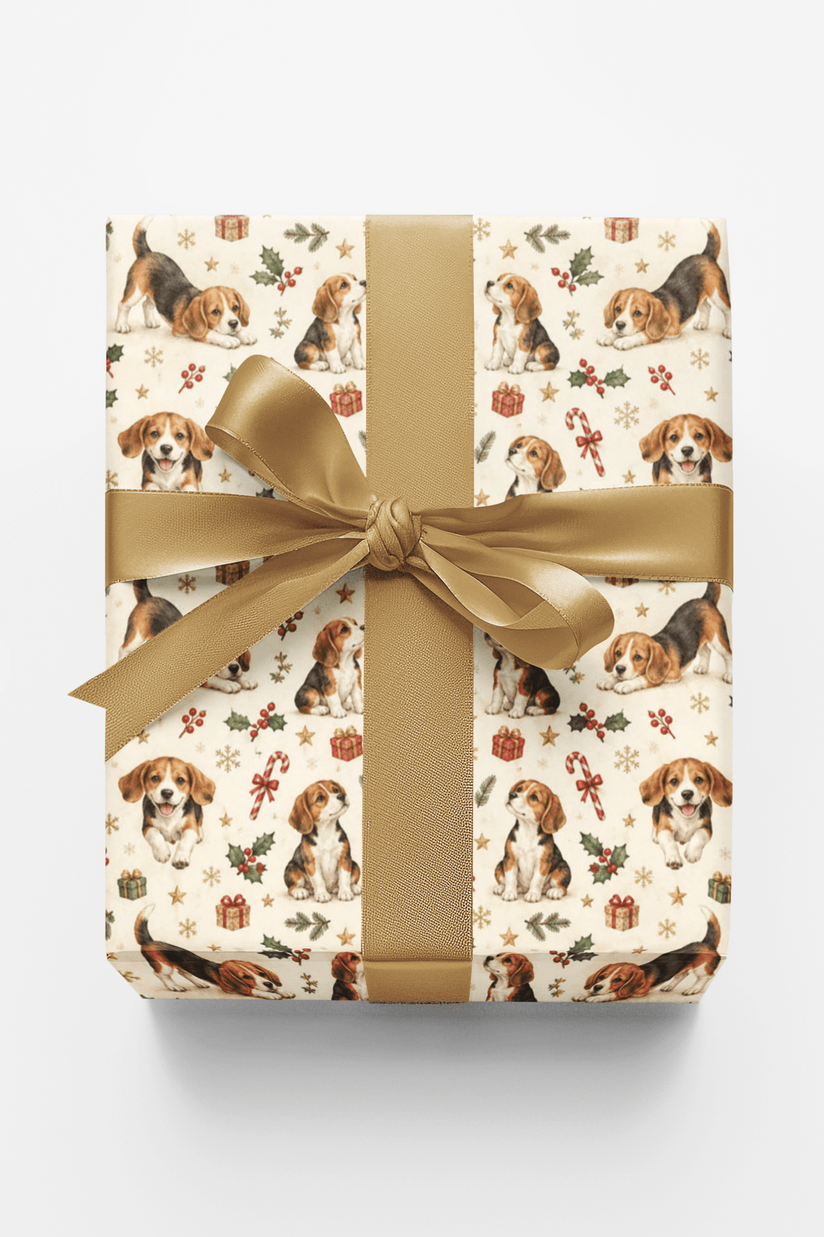 Merry Beagle Playtime Wrapping Paper - London Penny Gift Wrap