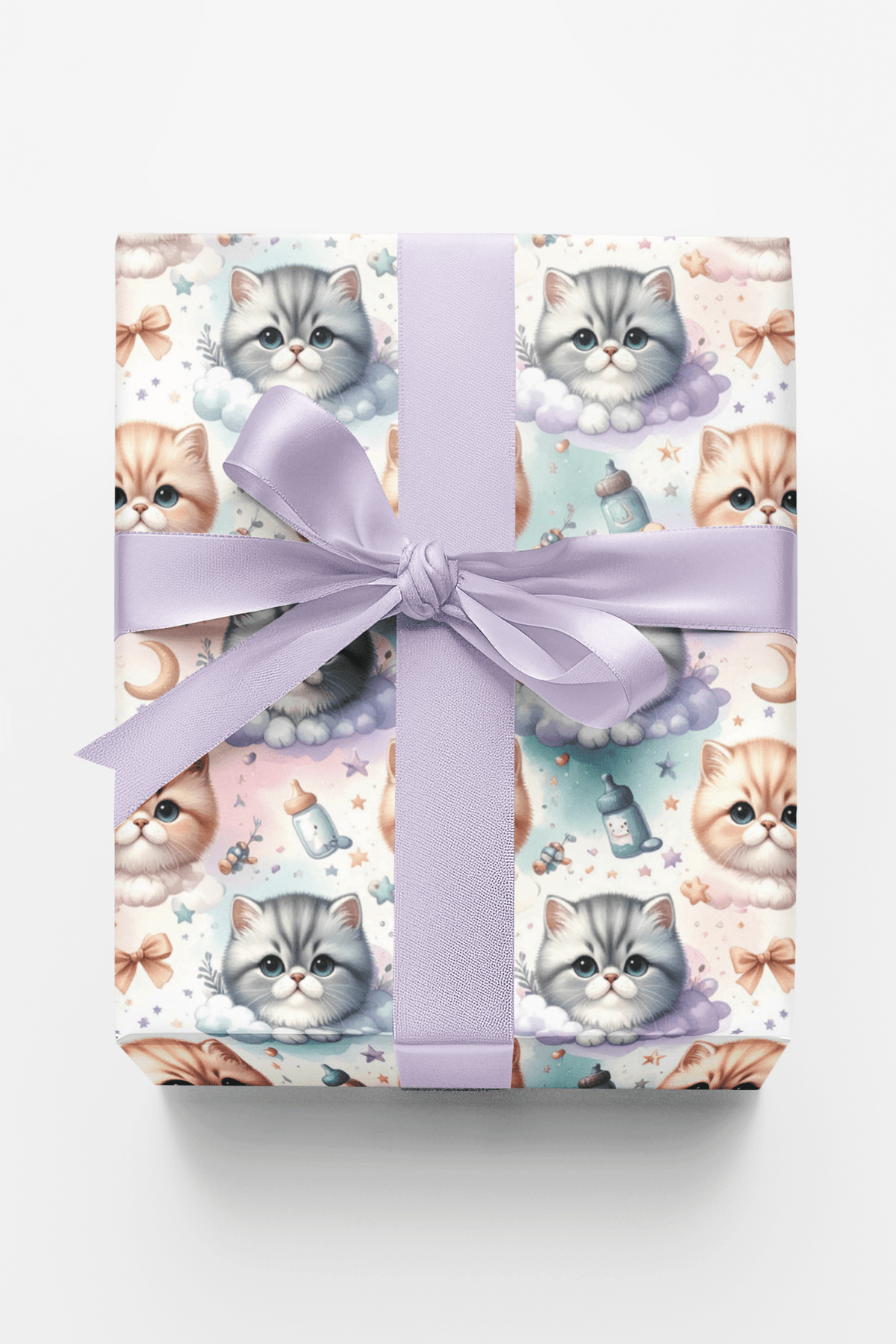 Baby Shower Cats (Exotic Shorthair) Wrapping Paper - London Penny Gift Wrap