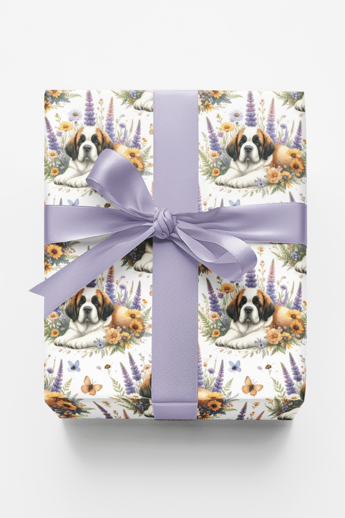 Wildflower Meadow (St. Bernard) Wrapping Paper - London Penny Gift Wrap