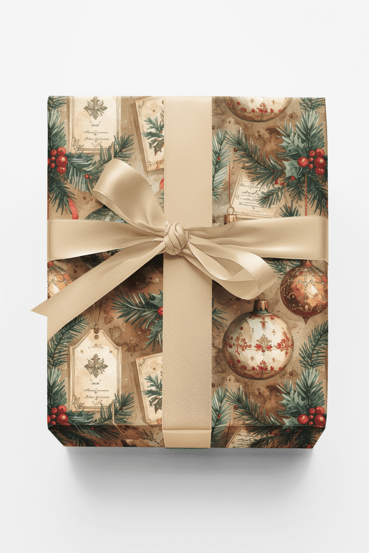 LIMITED TIME | Vintage Ornament Registry Wrapping Paper - London Penny Gift Wrap