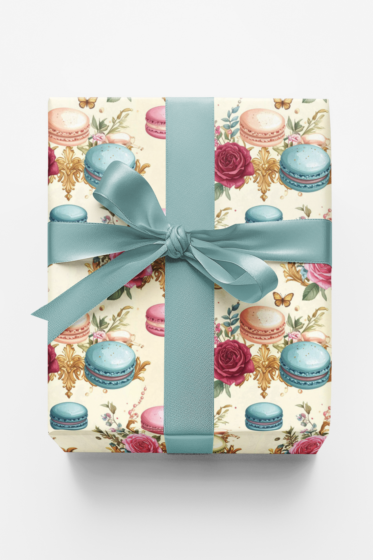 Parisian Macaron Garden Wrapping Paper
