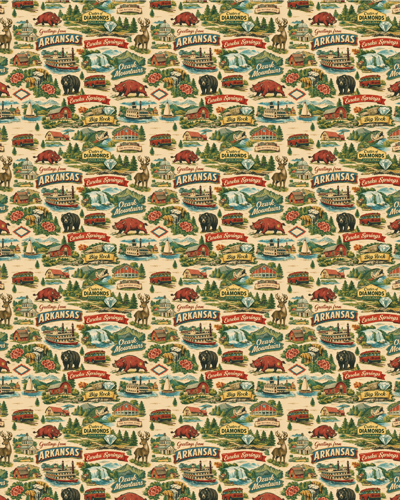Arkansas Postcard Memories Sherpa Blanket