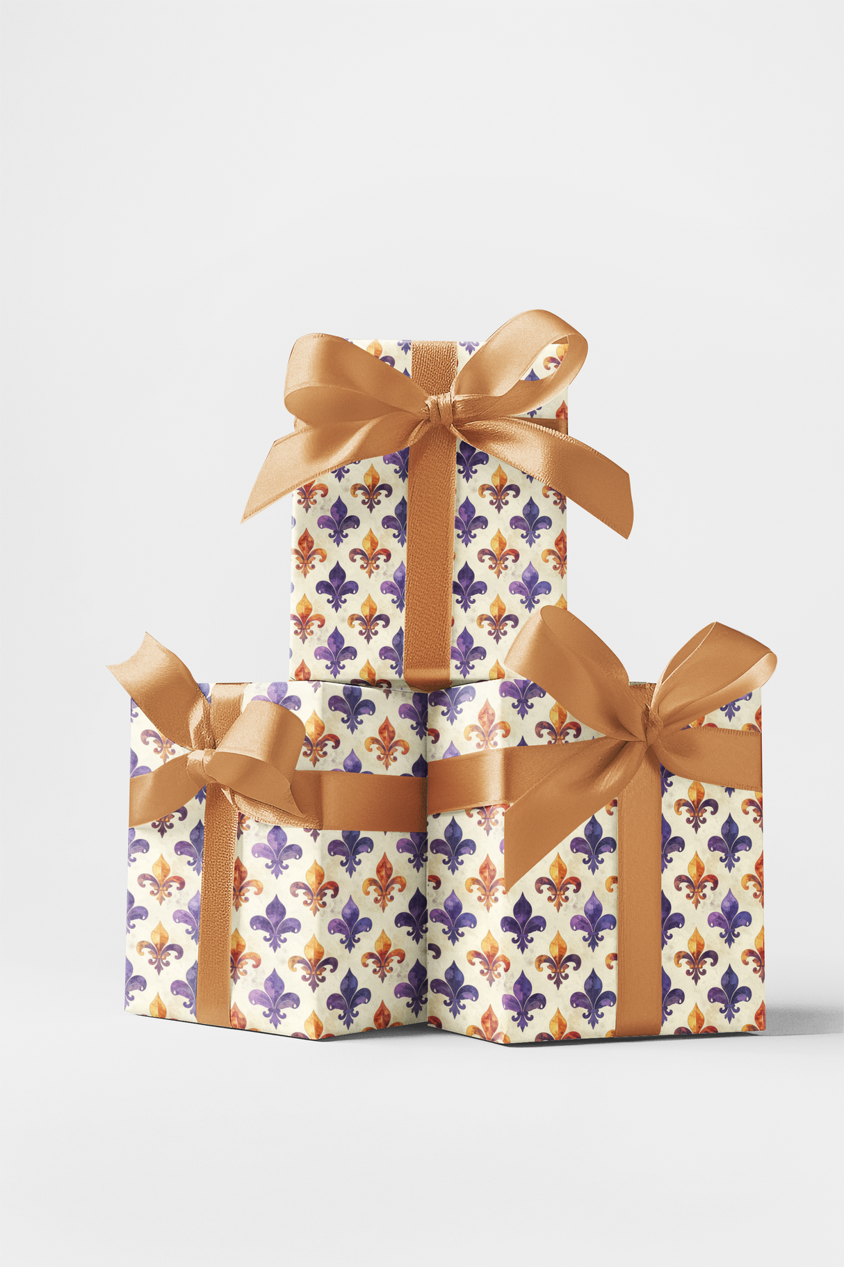 Fleur-de-Lis & Royal Rosettes Wrapping Paper