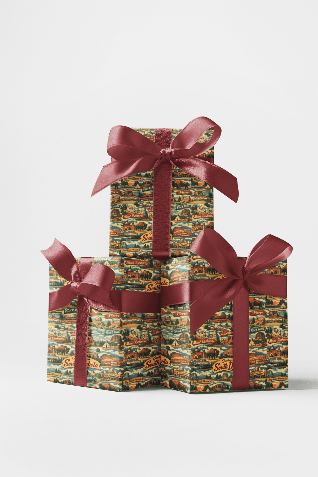 South Dakota Postcard Memories - London Penny Gift Wrap