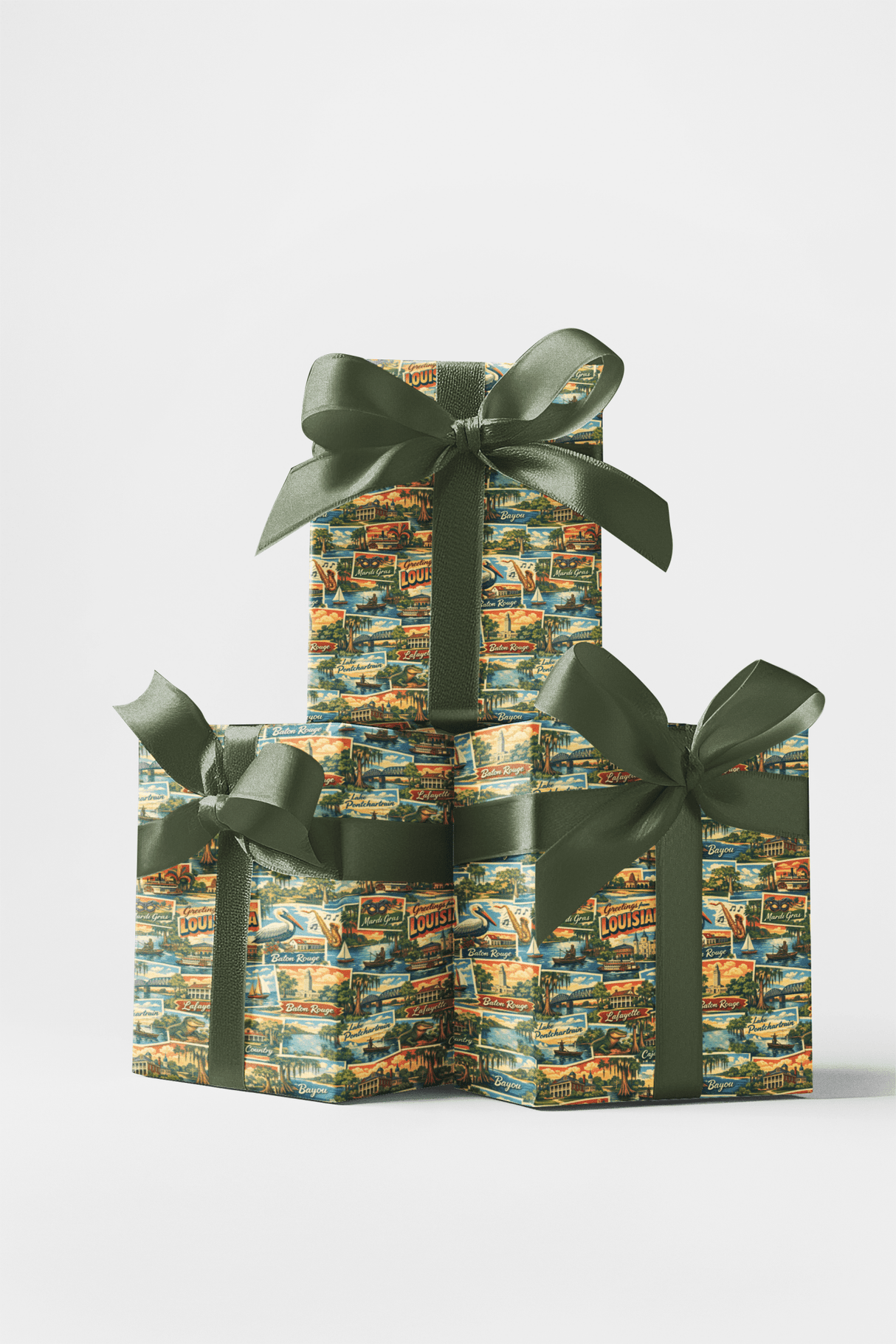 Louisiana Postcard Memories - London Penny Gift Wrap
