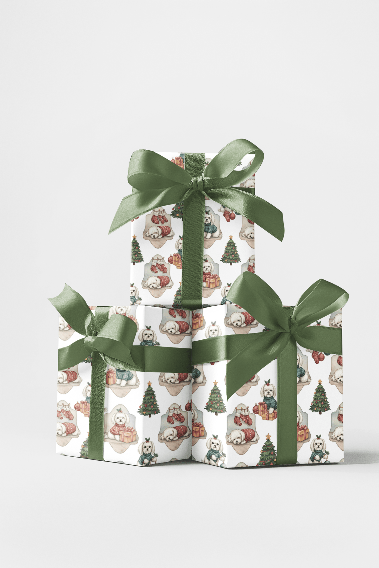 Maltese Holiday Sweaters - London Penny Gift Wrap